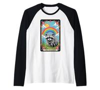 The Raton laveur Tarot Card Hippie Rainbow Funny Raton laveur Manche Raglan