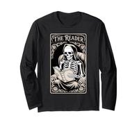 The Reader Book Lover Tarot Style Gothic Story Squelette Manche Longue