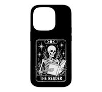 The Reader Skeleton Tarot Card Reading Book Lover Coque pour iPhone 14 Pro