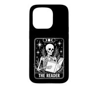 The Reader Skeleton Tarot Card Reading Book Lover Coque pour iPhone 15 Pro