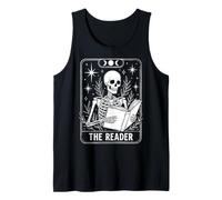 The Reader Skeleton Tarot Card Reading Book Lover Débardeur