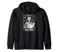 The Reader Skeleton Tarot Card Reading Book Lover Sweat à Capuche
