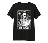 The Reader Skeleton Tarot Card Reading Book Lover T-Shirt Haut de Gamme