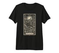 The Reader Squelette Gothique Tarot Halloween Dark Book Lover T-Shirt Haut de Gamme
