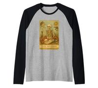 The Reader Squelette Tarot Vintage Book Lover Manche Raglan
