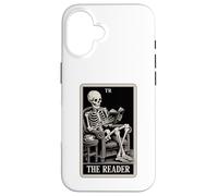 The Reader Tarot Card Funny Book Lover Livre de Lecture Squelette Coque pour iPhone 16