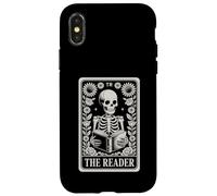The Reader Tarot Card Funny Book Lover Livre de Lecture Squelette Coque pour iPhone X/XS