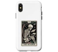 The Reader Tarot Card Funny Book Lover Livre de Lecture Squelette Coque pour iPhone X/XS