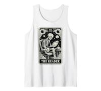 The Reader Tarot Card Funny Book Lover Livre de Lecture Squelette Débardeur