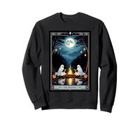 The Reader Tarot Vintage Deux fantômes lisant Halloween Vibe Sweatshirt