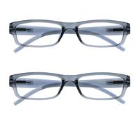 The Reading Glasses Company La Société Lunettes De Lecture Gris Léger Confortable Lecteurs Valeur Pack 2 Hommes Femmes RR32-7 +2,00