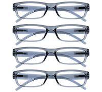 The Reading Glasses Company La Société Lunettes De Lecture Gris Léger Confortable Lecteurs Valeur Pack 4 Designer Style Hommes Femmes UVR4PK032GR +2,50
