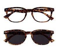 The Reading Glasses Company La Société Lunettes De Lecture Marron Écaille Lecteurs Avec Correspondant Lecteur De Soleil Double Pack Hommes Femmes RS14-2T +2,50