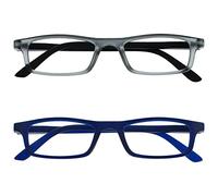 The Reading Glasses Company La Société Lunettes De Lecture Matt Gris Noir Bleu Marine Léger Lecteurs Valeur Pack 2 Hommes Femmes RR17-73 +2,50