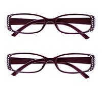 The Reading Glasses Company La Société Lunettes De Lecture Noir Et Violet Style Diamonte Lecteurs Valeur Pack 2 Designer Style Femmes Dames RR93-5 +3,50