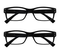 The Reading Glasses Company La Société Lunettes De Lecture Pack 2 Hommes Noir Grand Designer Style Lecteurs Charnières Ressort RR11-1 +1,50