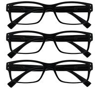 The Reading Glasses Company La Société Lunettes De Lecture Pack 3 Hommes Noir Grand Designer Style Lecteurs Charnières Ressort RRR11-1 +2,50