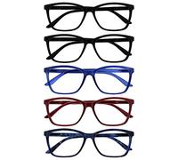 The Reading Glasses Lunettes de Lecture Grand Hommes Noir Bleu Bordeaux Rouge Lecteurs Valeur Set de 5 Charnières Ressort RRRRR51-113Z3T +1,50