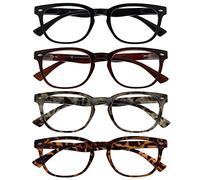 The Reading Glasses Lunettes de Lecture Noir Brun Gris Lecteurs Set de 4 Gregory Peck Style Hommes Femmes Charnières Ressort RRRR14-1272T +2,50