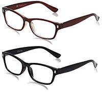 The Reading Glasses Lunettes de Lecture Noir Brun Lecteurs Valeur Set de 2 Hommes Femmes RR77-12 +1,50