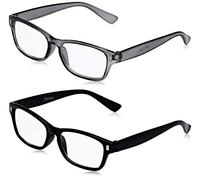 The Reading Glasses Lunettes de Lecture Noir Gris Lecteurs Valeur Set de 2 Hommes Femmes RR77-17 +2,50