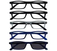 The Reading Glasses Lunettes de Lecture Noir Matt Gris Bleu Marine Lecteurs Valeur Set de 4 Hommes Femmes Charnières Ressort RRRR17-1173 +2,00