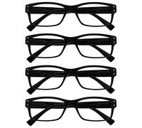 La Société Lunettes De Lecture Pack 4 Hommes Noir Grand Designer Style Lecteurs Charnières Ressort RRRR11-1 +3,50