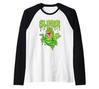 The Real Ghostbusters Ecto Green Slimer Retro 80's Cartoon Manche Raglan