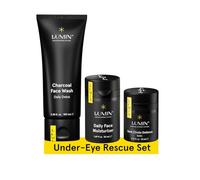 The Recovery Set for Men: 3 Piece Kit to Cleanse, Hydrate, and Revive Your Skin - Includes Moisturizing Balm, Charcoal Cleanser, and Dark Circle Defense - Achieve Your Best Look with Lumin