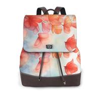 The red flowers drift away Sac à dos de voyage tendance pour femme, sac à dos décontracté, sac à dos en cuir imprimé pour femme pour le travail