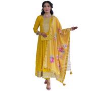 The Red Lion Enterprise Ensemble de costume Salwar brodé moutarde pour femme | Vêtements ethniques indiens pour mariage et fêtes, Moutarde, M