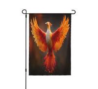 The Red Phoenix Drapeau décoratif double face - Bannière de jardin, parfaite pour la décoration extérieure et intérieure, disponible en deux tailles