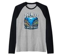 The Reef is Calling Coral Reef Tank Zoanthid Shirt Manche Raglan