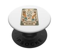 The Registered Nurse Tarot Stethoscope Coffee Floral PopSockets PopGrip Adhésif