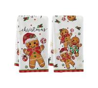 THE REPLICANT 2 Torchons de Cuisine Microfibre Blancs Thème Noël