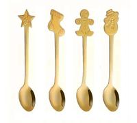THE REPLICANT 4 cuillères à café dorées thème Noël