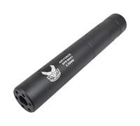 THE REPLICANT Accessoire Airsoft/Silencieux factice 195x30mm Air Force Type B métal avec marquage Blanc/Filetage 14mm horaire et Anti-horaire/Couleur Noir