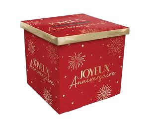 THE REPLICANT Accessoire Anniversaire/Urne Pliable Joyeux Anniversaire Rouge et Dorée