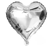 THE REPLICANT Accessoire de Fête/Ballon Métallique en Cœur Argenté/Dimensions : 35 x 35 cm