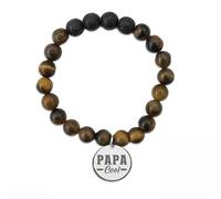 THE REPLICANT Bracelet Médaillon et Pierres Naturelles/Message Papa (Marron)