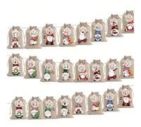 THE REPLICANT Calendrier de l’Avent à Faire Soi-Même - 24 Sachets en Toile de Jute avec Numéros en Bois