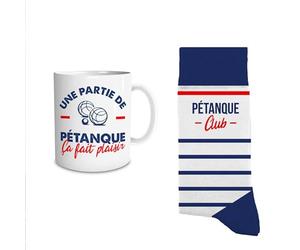 THE REPLICANT Coffret Cadeau Tasse (Mug) et Paire de Chaussettes Thème Pétanque