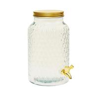 THE REPLICANT Distributeur de Boisson/Fontaine de 6L en Verre Design Diamant avec Couvercle et Robinet Verseur