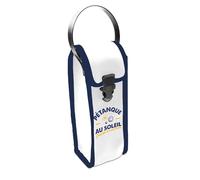 THE REPLICANT Étui de Pétanque Blanc et Bleu/Sacoche de Transport 3 Boules en Simili Cuir/Housse Rigide Bouliste d'Exception avec Poignée / 25x8x8 cm/Design Estival et Premium