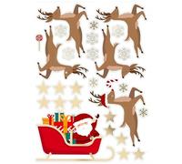 THE REPLICANT Fêtes et Evènements/Lot de Stickers De Vitre Traineau Père-Noël/Faciles à Poser et Repositionnables