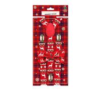 THE REPLICANT Fêtes et Evènements/Lot Noeud Papillon+Bretelles motif Noël / 6 modèles Différents (blanc/rouge)