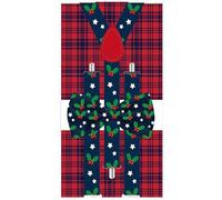 THE REPLICANT Fêtes et Evènements/Lot Noeud Papillon+Bretelles motif Noël / 6 modèles Différents (bleu/vert)