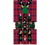 THE REPLICANT Fêtes et Evènements/Lot Noeud Papillon+Bretelles motif Noël / 6 modèles Différents (noir/vert)