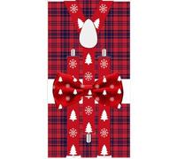 THE REPLICANT Fêtes et Evènements/Lot Noeud Papillon+Bretelles motif Noël / 6 modèles Différents (rouge/blanc)