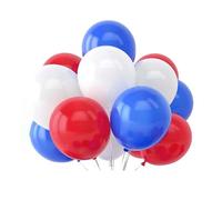 THE REPLICANT Lot de 12 Ballons Bleus, Blancs, Rouges